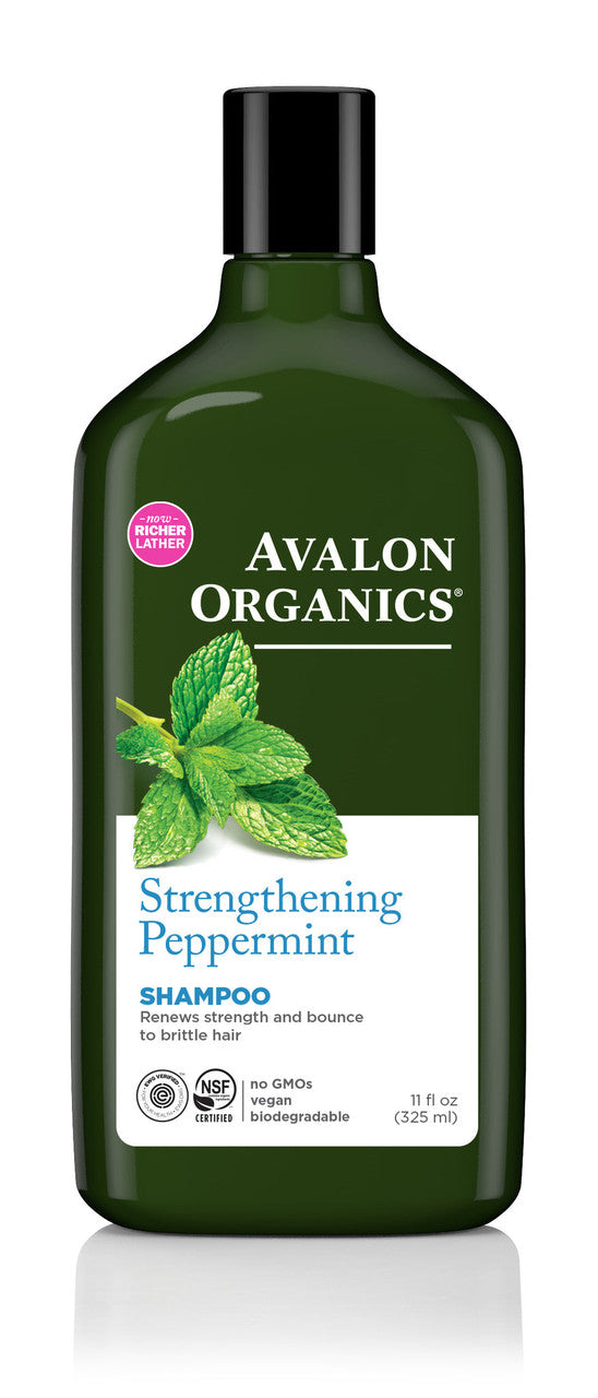 Avalon Organics Strengthening Hair Shampoo, Peppermint, 11 Oz
